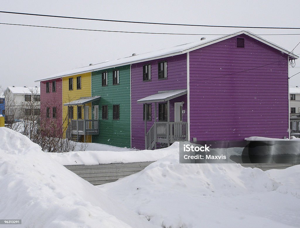 Colorful Inuvik Homes  Permafrost Stock Photo