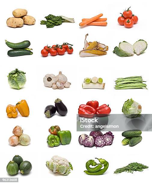 Colección De Verduras - Fotografias de stock e mais imagens de Cenoura - Cenoura, Tomate, Pimento