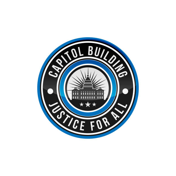 Capitol building logo design Capitol building logo. Circle emblem logo. Government icon. Premium design. Vector thin line icon isolated on white background democratic party logo stock illustrations