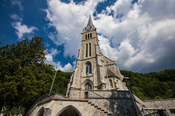 istock Vaduz cathedral in Liechtenstein 963136594