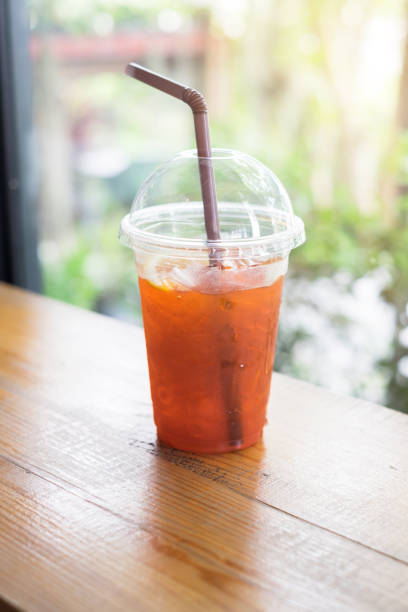 istock ice tea with slice of lemon on the wooden rustic background 963137064