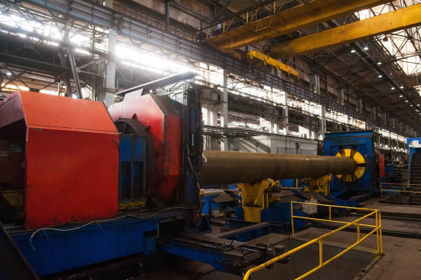 istock Manufacture of steel pipes 963141394