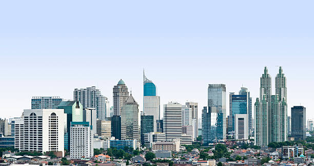 Jakarta CBD Panorama  jakarta skyline stock pictures, royalty-free photos & images