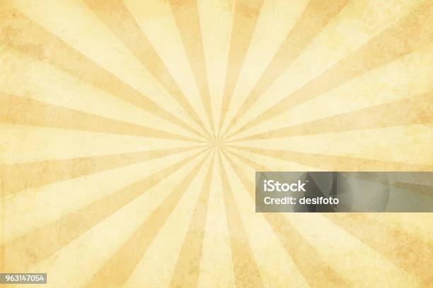 Vector Illustration Of Grunge Light Brown Sunburst Stock Illustration - Download Image Now - Backgrounds, Retro Style, Old-fashioned