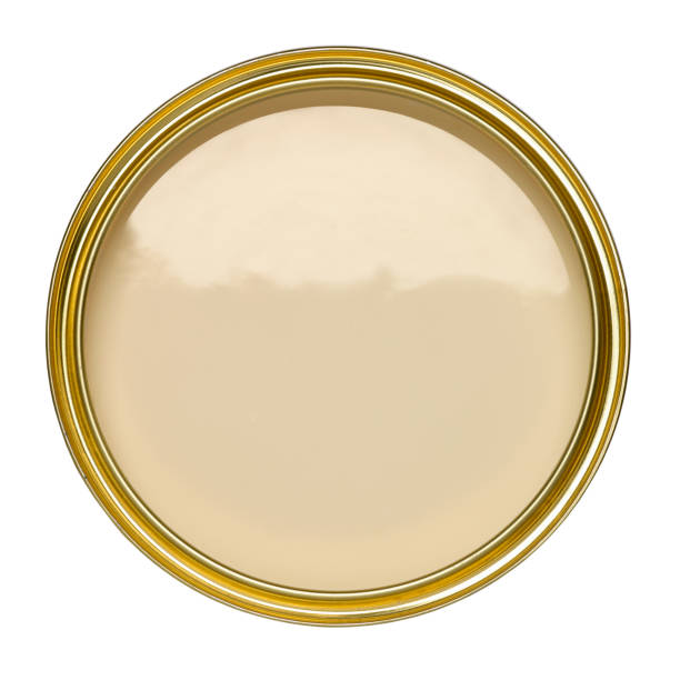istock OPEN TIN CAN OF CREAM PAINT ON WHITE BACKGROUND 963152738
