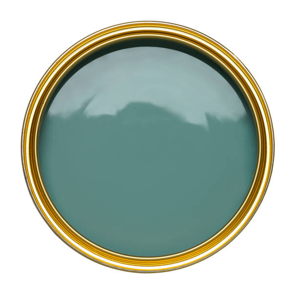 istock TIN CAN OF GREEN PAINT ON WHITE BACKGROUND 963152852