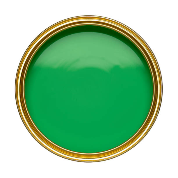 istock TIN CAN OF BRIGHT GREEN PAINT ON WHITE BACKGROUND 963152994
