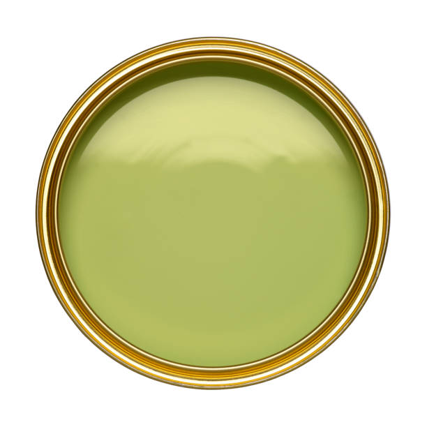 istock TIN CAN OF GREEN PAINT ON WHITE BACKGROUND 963153846