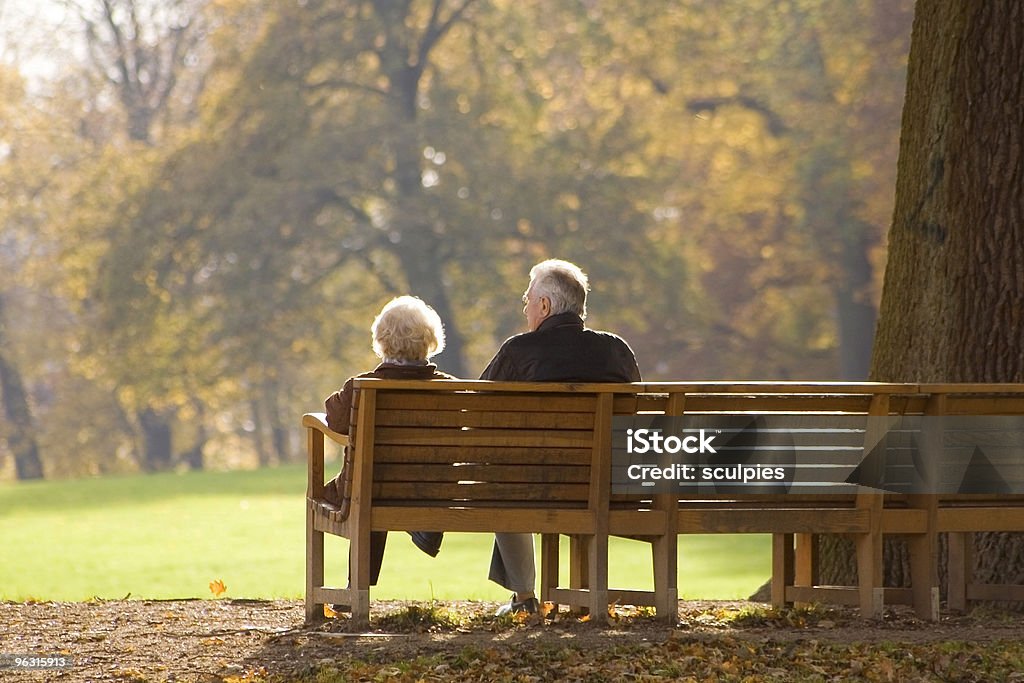 golden autumn  Senior Couple Stock Photo