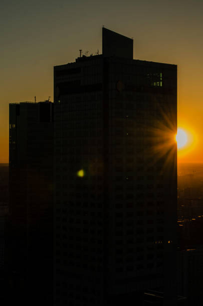 istock Sunset against the backdrop of skyscrapers 963167020