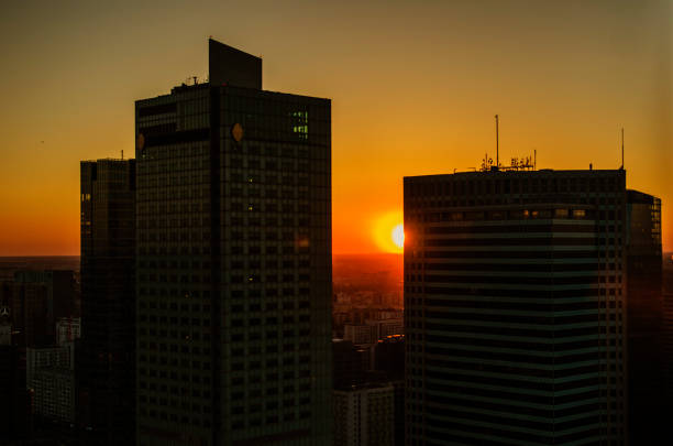 istock Sunset against the backdrop of skyscrapers 963167044