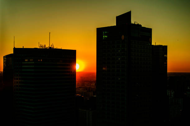 istock Sunset against the backdrop of skyscrapers 963167060