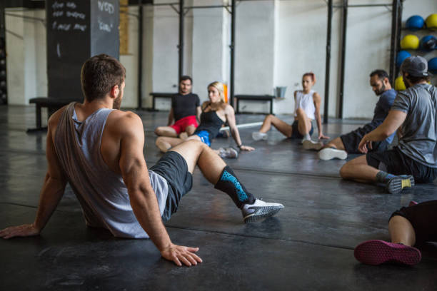 istock Group of cross fitters exercise 963170178