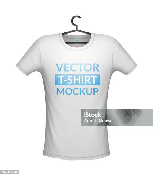 Tshirt Mockup Warna Putih Ilustrasi Vektor Ilustrasi Stok - Unduh