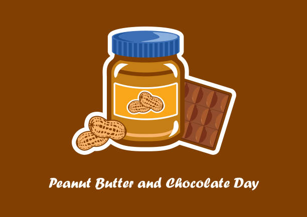 национальное арахисовое масло и шоколадный день вектор - food jar backgrounds breakfast stock illustrations