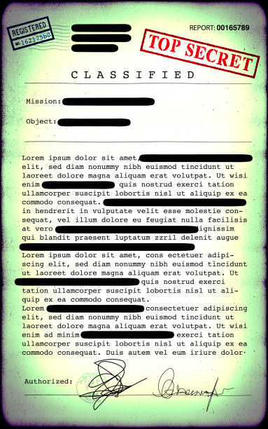 istock Top secret document, declassified, confidential information, secret text. Non-public information 963177070