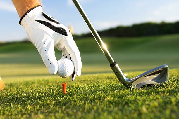 ゴルフの手袋 - golf ball tee golf ball ストックフォトと画像