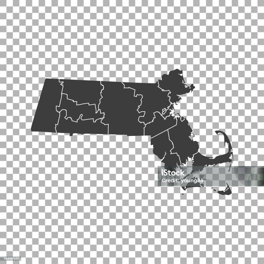 Massachusetts Map Stock Illustration - Download Image Now - Black Color ...