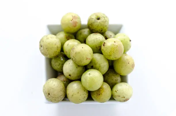 Indian Gooseberry: berry of high vitamin-c on the white background