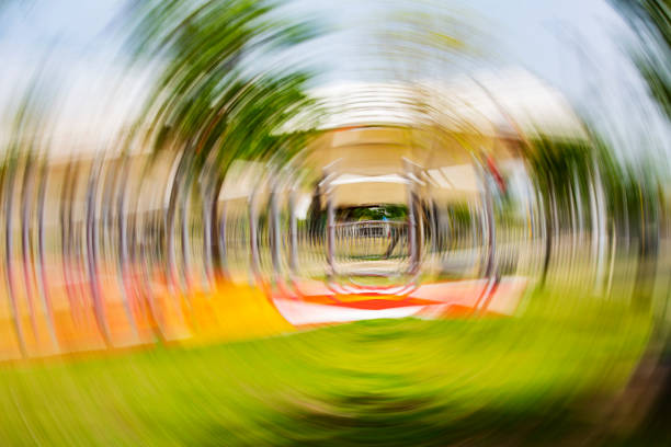istock Abstract motion blur effect.  Modern kids playground in Gan Be Ivrit, Rishon Le Zion 963194532