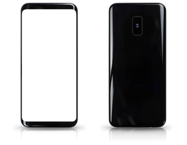 istock Smart Phone Front and Rear View Isolated on White 963194650