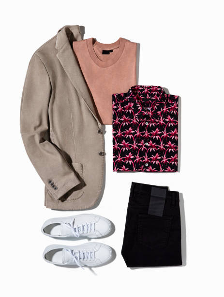 istock Men’s clothing with white sneakers 963198226
