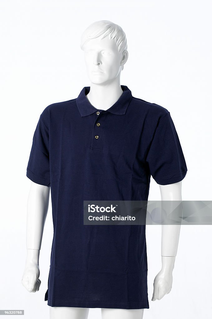 Blu camisa polo - Foto de stock de Algodão - Material Têxtil royalty-free