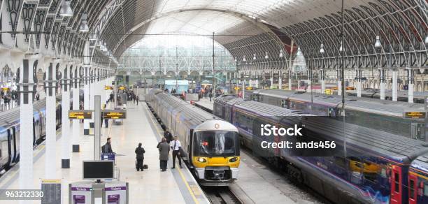 Paddington Station London Uk Stock Photo - Download Image Now - Train - Vehicle, UK, Rail Transportation