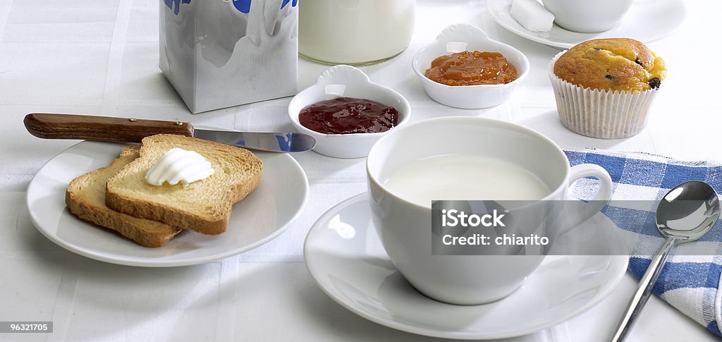 Pequeno Almoço continental - Royalty-free Azul Foto de stock