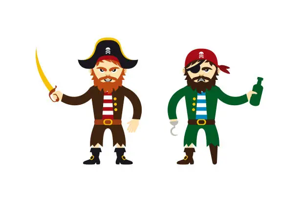Vector illustration of Pirate cartoon character