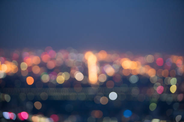 istock Blurred nighttime scene of a city  bokeh 963222670