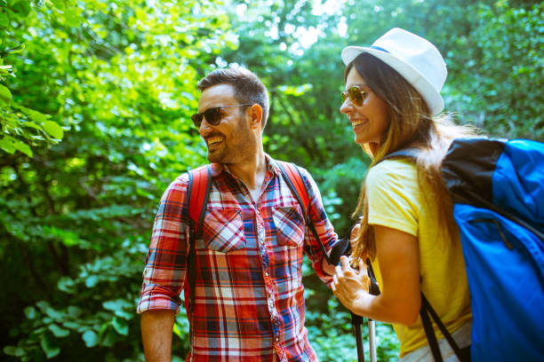 istock Couple hiking and having fun 963231602