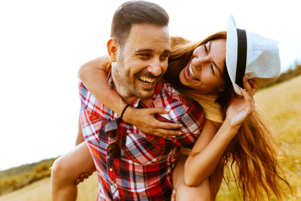 istock Couple hiking and having fun 963234682