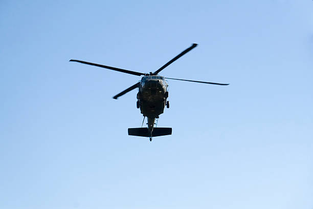 istock Front View of Army Helecopter Mid-Air 96324060