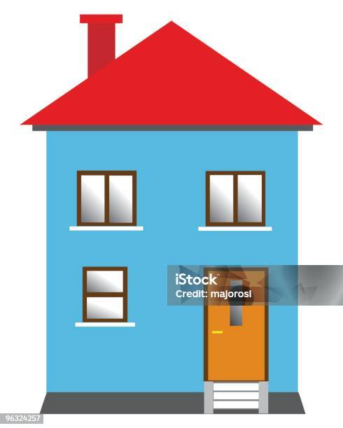 Голубой Дом — стоковая векторная графика и другие изображения на тему Архитектура - Архитектура, Архитектурный элемент, Без людей