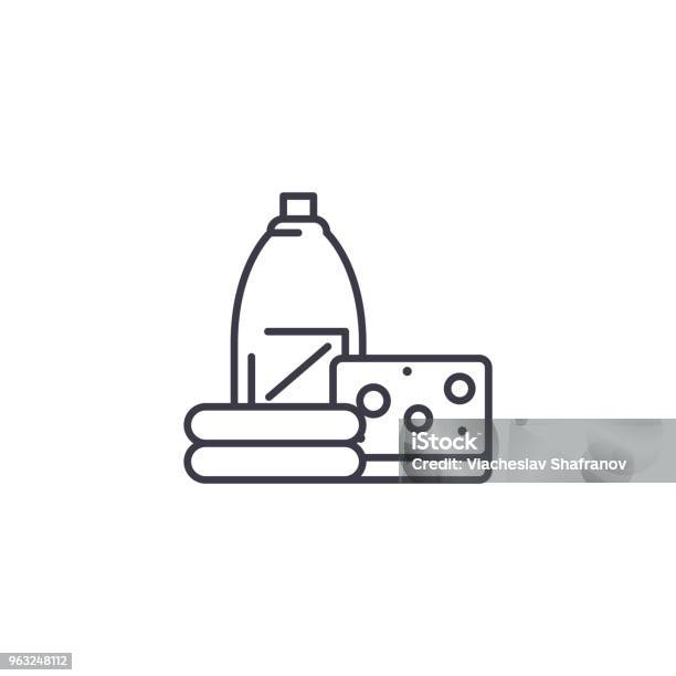 Detergents Linear Icon Concept Detergents Line Vector Sign Symbol Illustration Stock Illustration - Download Image Now