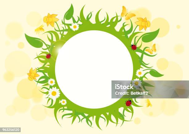 Spring Vector Frame Spring Frame Vector Stock Illustration - Download Image Now - Butterfly ...
