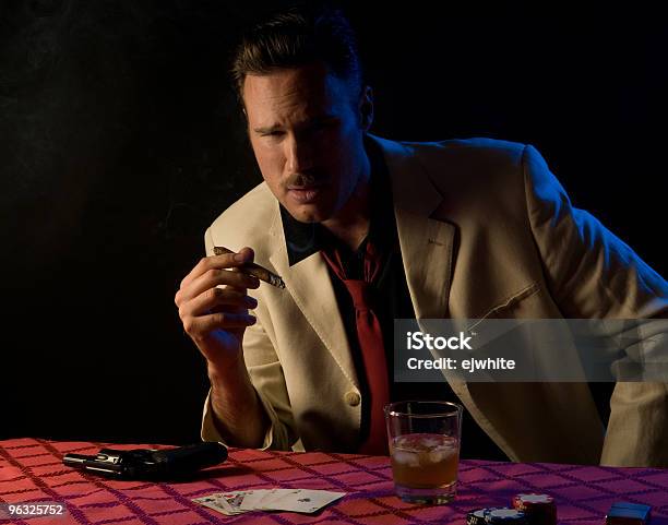 Ominous Look From Gamblergangster Stock Photo - Download Image Now - Ace, Adult, Alcohol - Drink