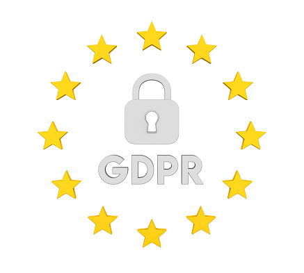 GDPR - General Data Protection Regulation isolated on white background. 3D render