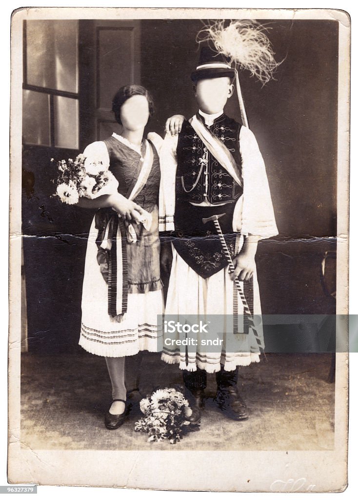 Casal em roupas folk - Royalty-free Cultura Húngara Foto de stock