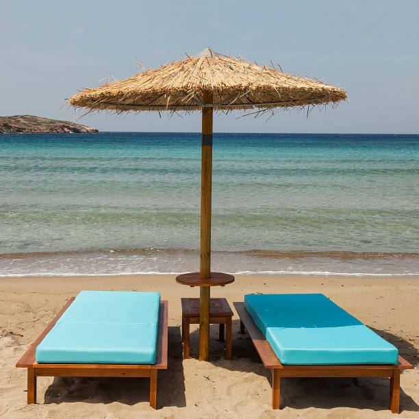 istock Beach Umbrella and Deck Chair 963274466