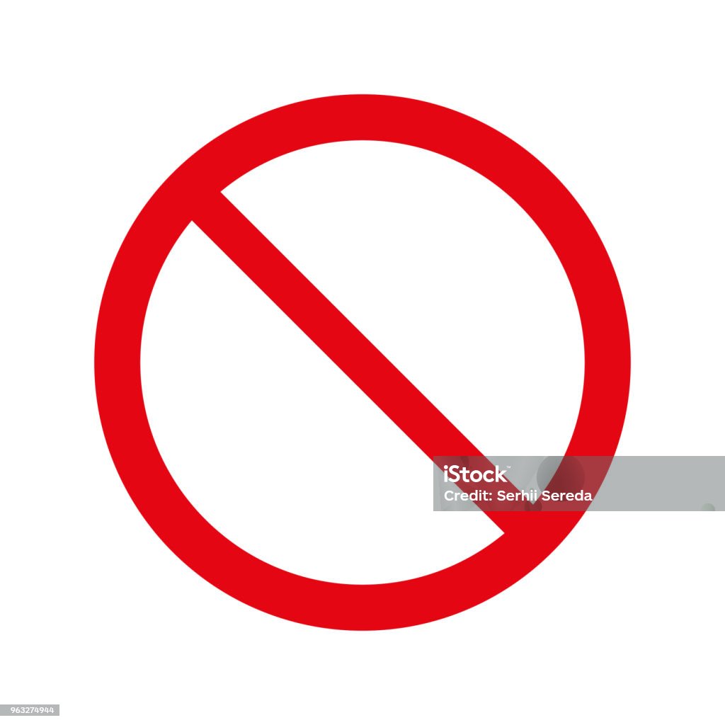 Simple No Sign No Sign On White Background Stock Illustration - Download Image Now ...