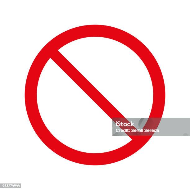 Simple No Sign No Sign On White Background Stock Illustration - Download Image Now ...
