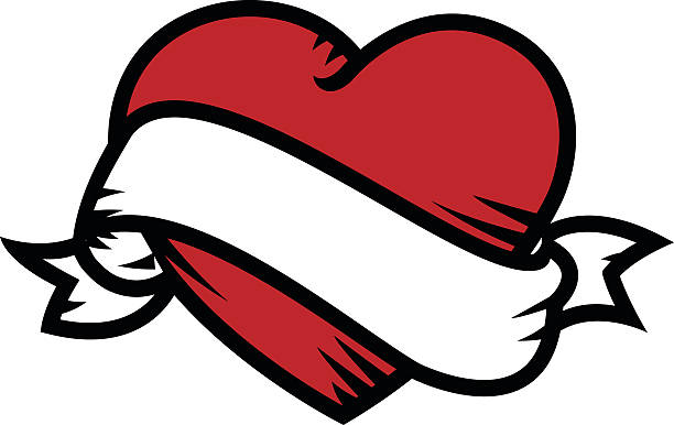 680+ Drawing Of Heart With Ribbon Tattoo Stock Photos, Pictures