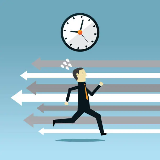Vector illustration of Businessman with time