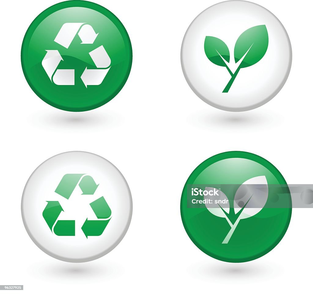 Zielone ikony - Grafika wektorowa royalty-free (Bez ludzi)