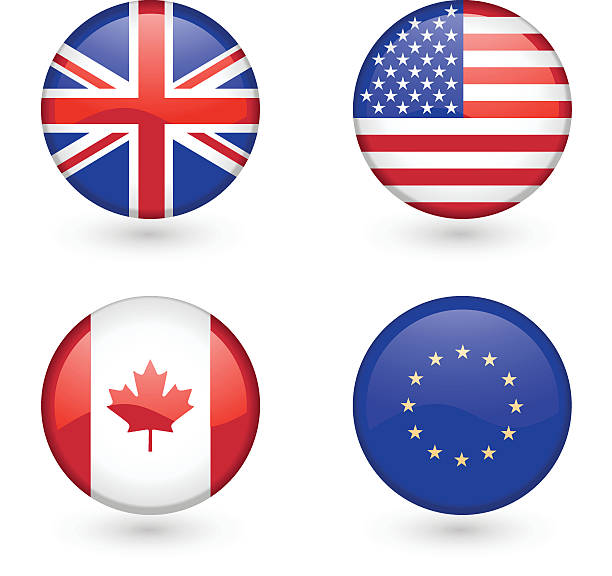 Flag icons  flag buttons stock illustrations