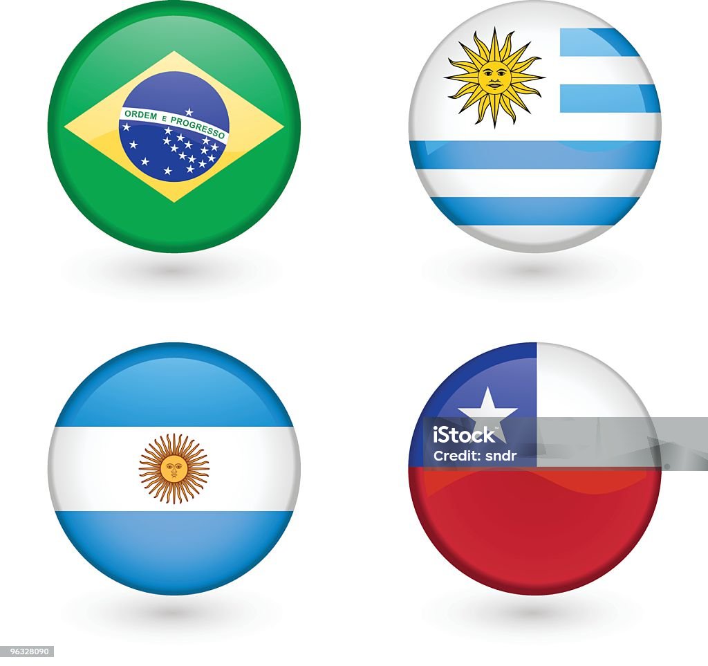Ícones de Bandeira - Royalty-free América do Sul arte vetorial