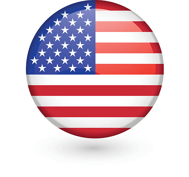 US flag vector button vector art illustration