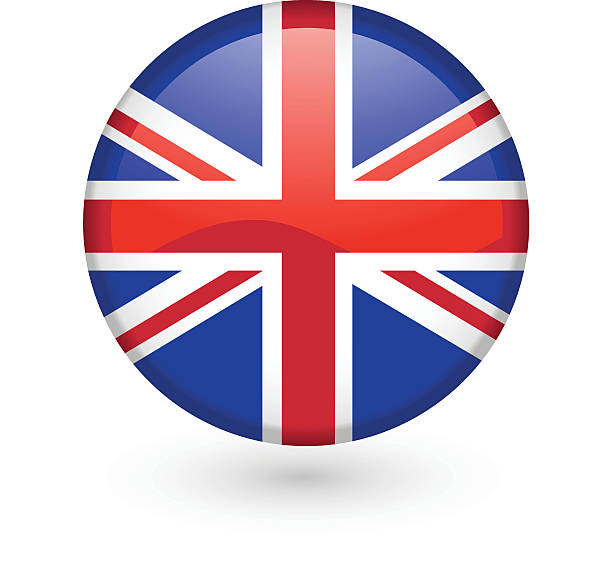 British flag vector button vector art illustration